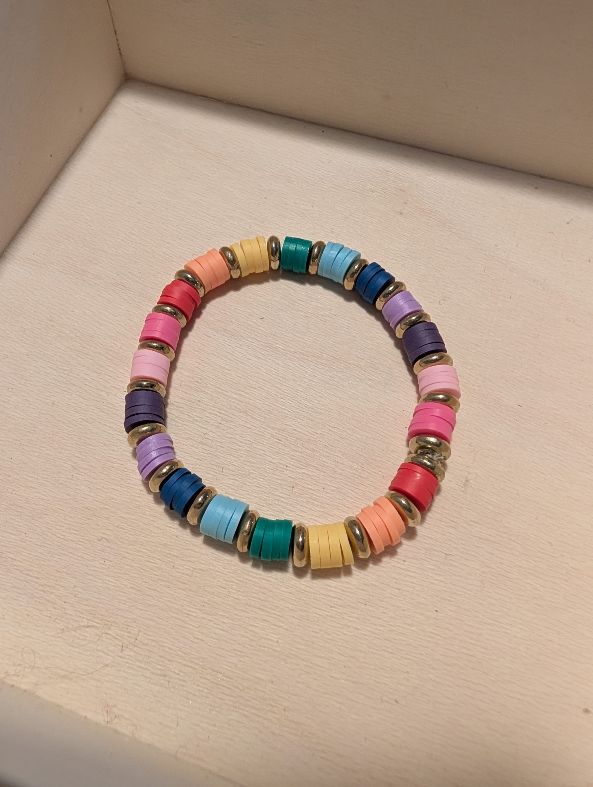 rainbow clay disc bracelet rainbow clay disc bracelet