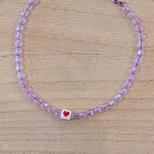 lavender heart necklace